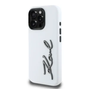 Karl Lagerfeld “Signature Metal Logo Collection” Hard Case Θήκη προστασίας από σιλικόνη – iPhone 16 Pro (Λευκό – KLHCP16LSCMSMVH) - Image 3