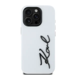Karl Lagerfeld “Signature Metal Logo Collection” Hard Case Θήκη προστασίας από σιλικόνη – iPhone 16 Pro (Λευκό – KLHCP16LSCMSMVH) - Image 4