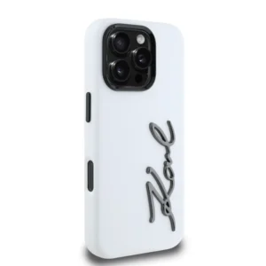 Karl Lagerfeld “Signature Metal Logo Collection” Hard Case Θήκη προστασίας από σιλικόνη – iPhone 16 Pro (Λευκό – KLHCP16LSCMSMVH) - Image 5
