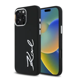Karl Lagerfeld “Signature Metal Logo Collection” Hard Case Θήκη προστασίας από σιλικόνη – iPhone 16 Pro (Μαύρο – KLHCP16LSCMSMVK) - Image 2