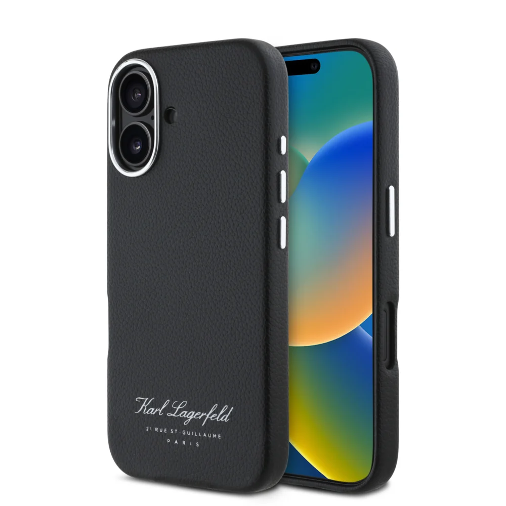 Karl Lagerfeld “Rue St.Guillaume Logo Collection” Θήκη προστασίας από σιλικόνη – iPhone 16 (Μαύρο – KLHCP16SPGWCMKHK)