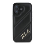 Karl Lagerfeld “Quilted Metal Signature Logo Collection” Case Θήκη προστασίας από δερματίνη – iPhone 16 (Μαύρο – KLHCP16SPQDSMGK) - Image 4
