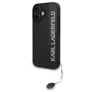 Karl Lagerfeld “Rhinestones and Charm” Θήκη προστασίας από για iPhone 16 με κρεμαστό στολίδι (Μαύρο – KLHCP16SPSAKDGCK) - Image 2