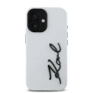Karl Lagerfeld “Signature Metal Logo Collection” Hard Case Θήκη προστασίας από σιλικόνη – iPhone 16 (Λευκό – KLHCP16LSCMSMVH) - Image 4