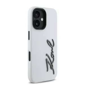 Karl Lagerfeld “Signature Metal Logo Collection” Hard Case Θήκη προστασίας από σιλικόνη – iPhone 16 (Λευκό – KLHCP16LSCMSMVH) - Image 5