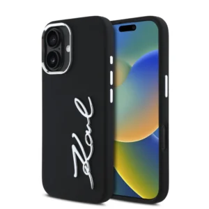 Karl Lagerfeld “Signature Metal Logo Collection” Hard Case Θήκη προστασίας από σιλικόνη – iPhone 16 (Μαύρο – KLHCP16SSCMSMVK) - Image 2