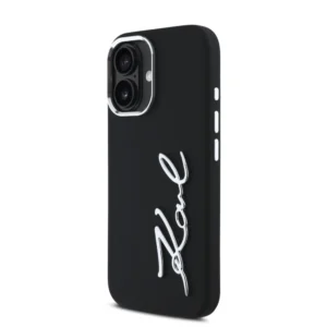 Karl Lagerfeld “Signature Metal Logo Collection” Hard Case Θήκη προστασίας από σιλικόνη – iPhone 16 (Μαύρο – KLHCP16SSCMSMVK) - Image 3