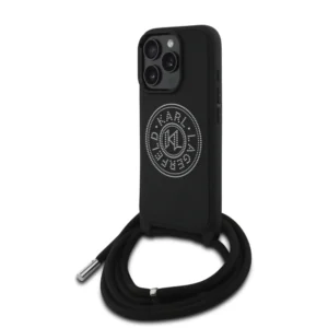 Karl Lagerfeld 3D Raised Round Logo Crossbody Case Θήκη προστασίας από σκληρό πλαστικό – iPhone 16 Pro Max (Μαύρο – KLHCP16X3DRKLCPCH)