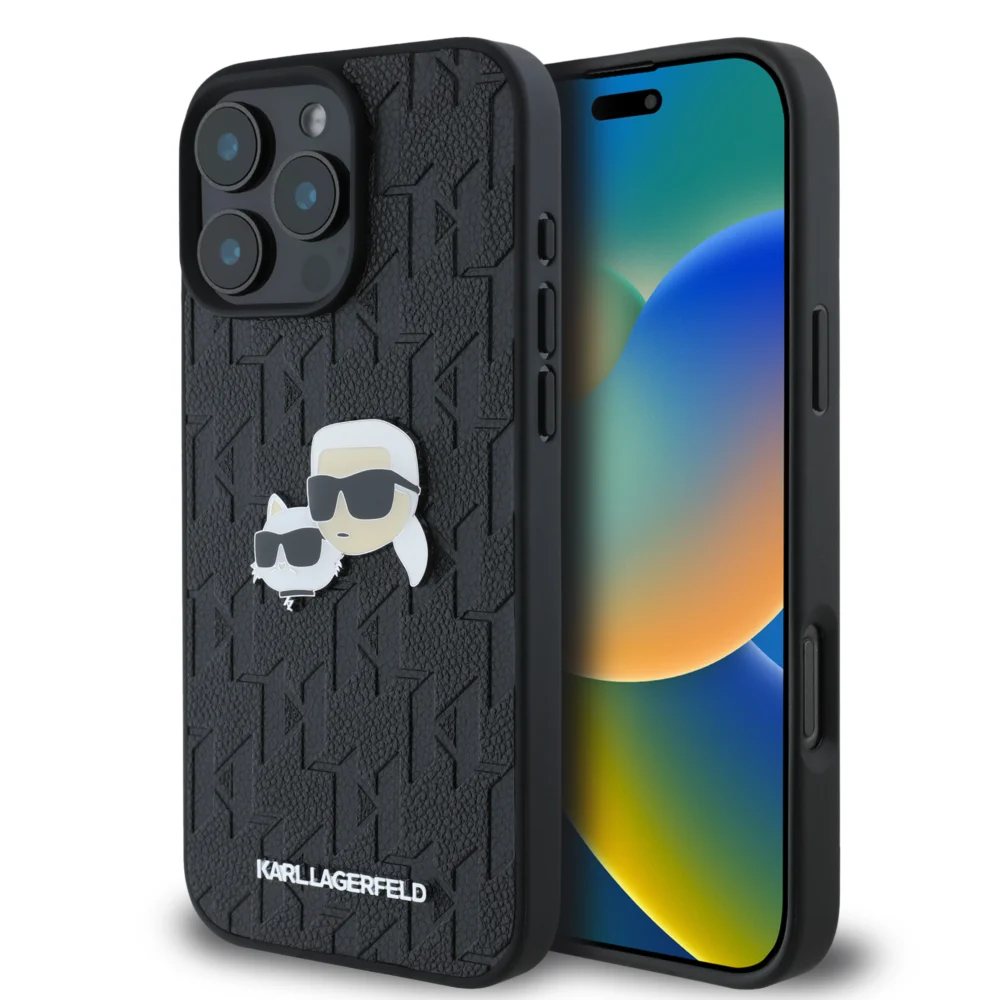 Karl Lagerfeld Monogram Ikonik Patch Saffiano Case Θήκη προστασίας από δερματίνη – iPhone 16 Pro Max (Μαύρο – KLHCP16XPGKLKCPK)