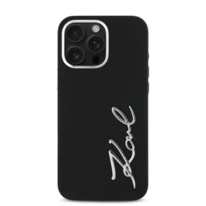 Karl Lagerfeld “Signature Metal Logo Collection” Hard Case Θήκη προστασίας από σιλικόνη – iPhone 16 Pro Max (Μαύρο – KLHCP16XSCMSMVK) - Image 4