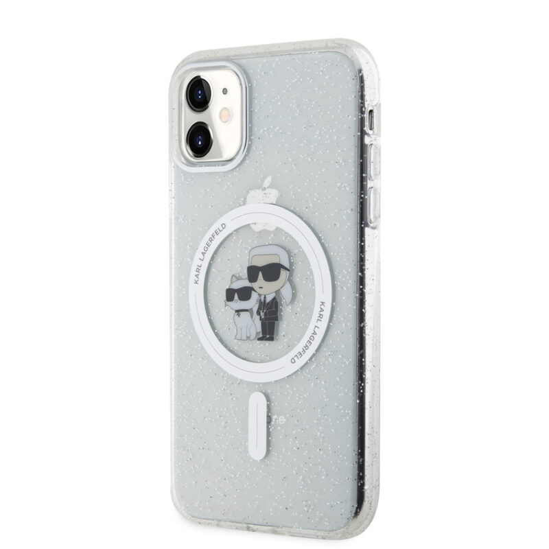 Karl Lagerfeld Magsafe Ringstand Case IML Karl+Choupette Θήκη προστασίας από σκληρό πλαστικό για iPhone 11 (Clear – KLHMN61HGKCNOT) - Image 3