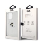 Karl Lagerfeld Magsafe Ringstand Case IML Karl+Choupette Θήκη προστασίας από σκληρό πλαστικό για iPhone 14 Pro Max (Glitter Clear – KLHMP14XHGKCNOT) - Image 3