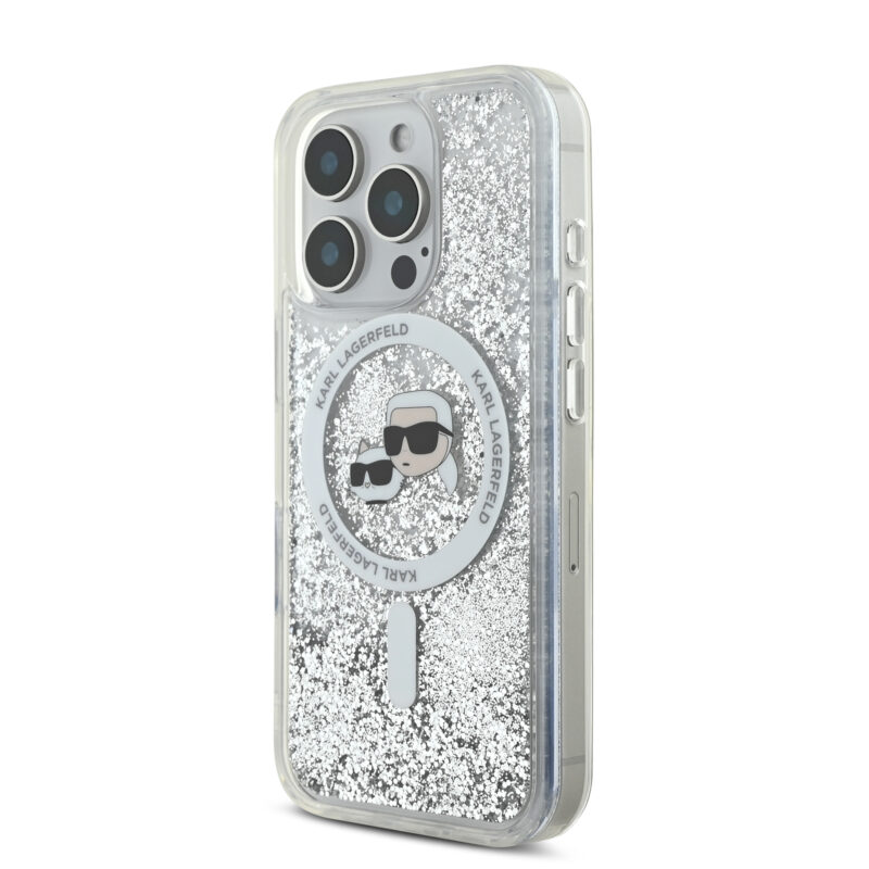 Karl Lagerfeld Magsafe Ringstand Liquid Glitter Hard Case Θήκη προστασίας από σκληρό πλαστικό – iPhone 16 Pro (Glitter Διάφανη – KLHMP16LLGKCSGH) - Image 3