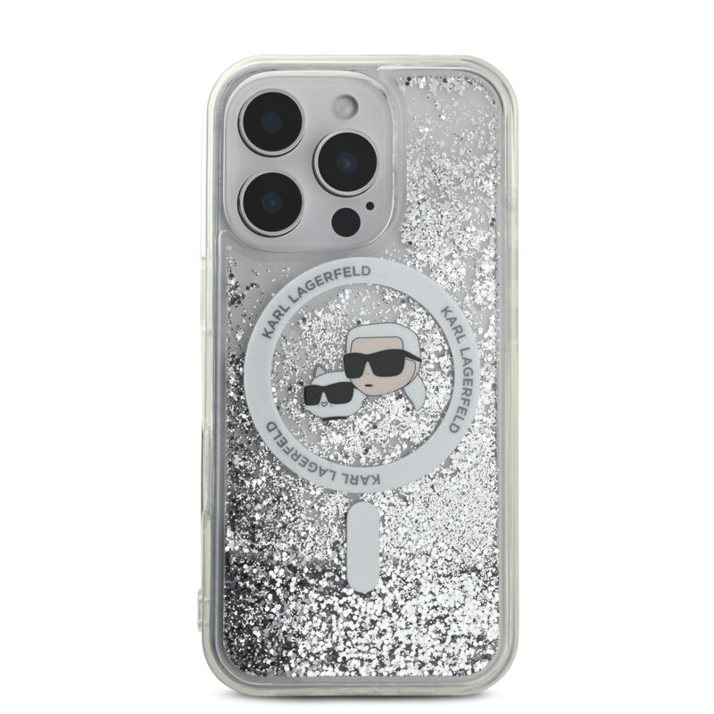 Karl Lagerfeld Magsafe Ringstand Liquid Glitter Hard Case Θήκη προστασίας από σκληρό πλαστικό – iPhone 16 Pro (Glitter Διάφανη – KLHMP16LLGKCSGH) - Image 4