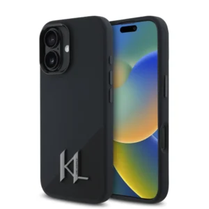 Karl Lagerfeld MagSafe Initial Metal Logo Silicone Case Θήκη προστασίας από σιλικόνη  – iPhone 16 (Μαύρο – KLHMP16SSCMKMPCK) - Image 2