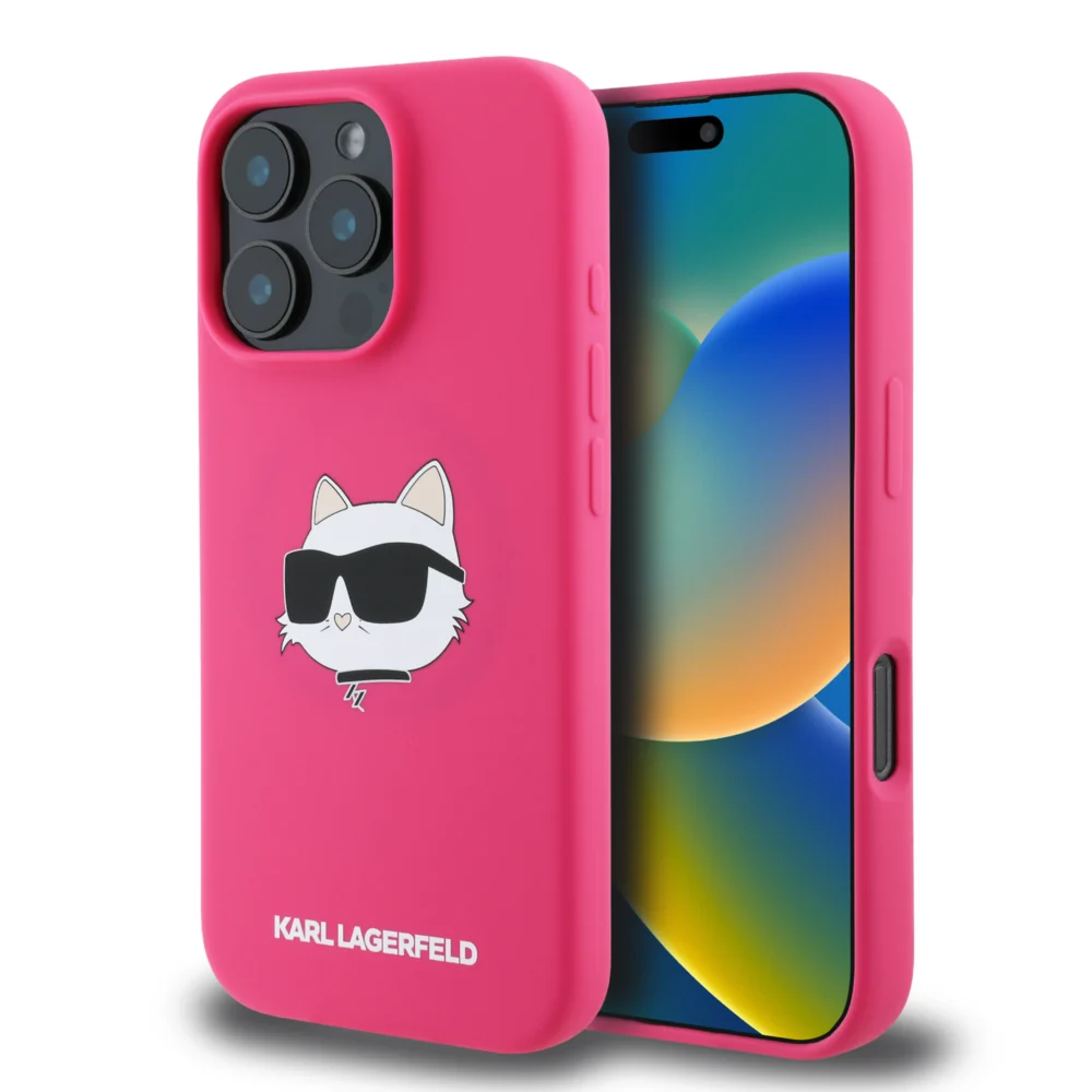 Karl Lagerfeld Magsafe Silicone Case "Choupette's Head" Θήκη προστασίας από σιλικόνη – iPhone 16 Pro Max (Fuchsia – KLHMP16XSCHPPLF)