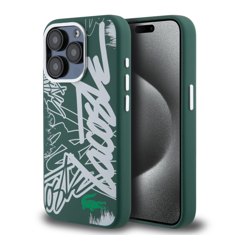 Lacoste Graffiti Hard Case Θήκη προστασίας από Liquid σιλικόνη για iPhone 15 Pro (Πράσινο/Λευκό– LCHCP15LGRAH) - Image 2