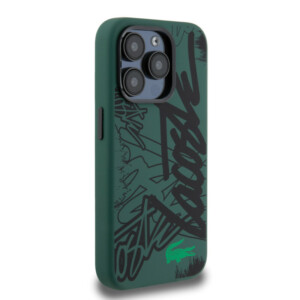 Lacoste Graffiti Hard Case Θήκη προστασίας από Liquid σιλικόνη για iPhone 15 Pro (Πράσινο/Μαύρο) - Image 5