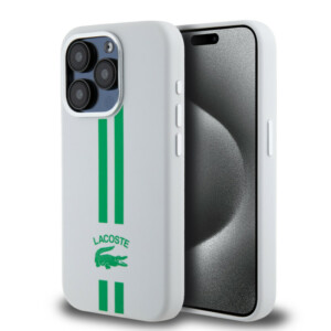 Lacoste Stripes Hard Case Θήκη προστασίας από Liquid σιλικόνη για iPhone 15 Pro (Πράσινο/Λευκό) - Image 2