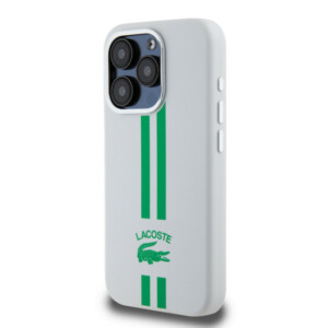 Lacoste Stripes Hard Case Θήκη προστασίας από Liquid σιλικόνη για iPhone 15 Pro (Πράσινο/Λευκό) - Image 3