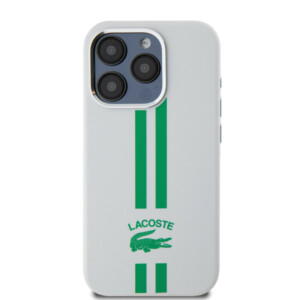 Lacoste Stripes Hard Case Θήκη προστασίας από Liquid σιλικόνη για iPhone 15 Pro (Πράσινο/Λευκό) - Image 4