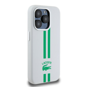 Lacoste Stripes Hard Case Θήκη προστασίας από Liquid σιλικόνη για iPhone 15 Pro (Πράσινο/Λευκό) - Image 5