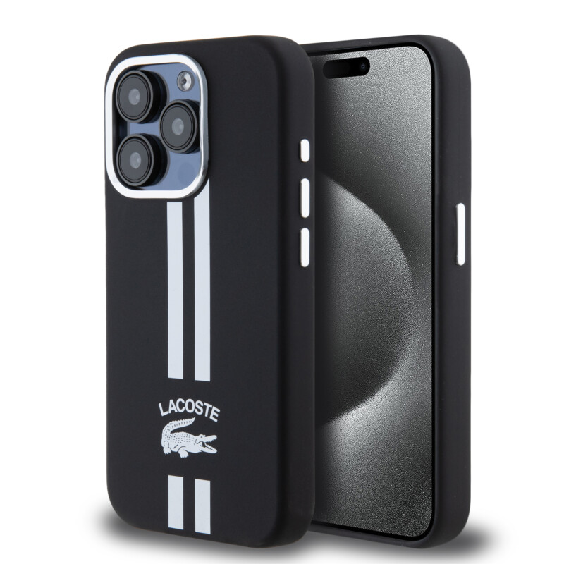 Lacoste Stripes Hard Case Θήκη προστασίας από Liquid σιλικόνη για iPhone 15 Pro (Μαύρο) Lacoste Stripes Hard Case Θήκη προστασίας από Liquid σιλικόνη για iPhone 15 Pro (Μαύρο)
