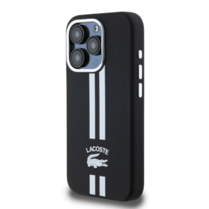 Lacoste Stripes Hard Case Θήκη προστασίας από Liquid σιλικόνη για iPhone 15 Pro (Μαύρο) - Image 3