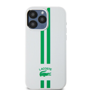 Lacoste Stripes Hard Case Θήκη προστασίας από Liquid σιλικόνη για iPhone 15 Pro Max (Πράσινο/Λευκό) - Image 4