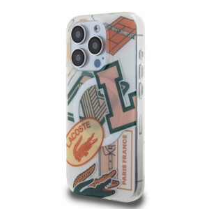 Lacoste Magsafe Double Layer Patch Hard Case Θήκη προστασίας από Σιλικόνη για iPhone 15 Pro (White/Orange) - Image 3