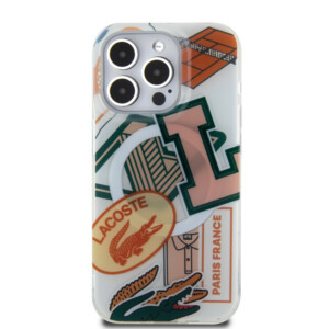 Lacoste Magsafe Double Layer Patch Hard Case Θήκη προστασίας από Σιλικόνη για iPhone 15 Pro (White/Orange) - Image 4