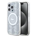 Lacoste Magsafe Monogram Croc Logo Hard Case Θήκη προστασίας από Σιλικόνη για iPhone 15 Pro Max (Farine/Silver) - Image 2