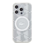 Lacoste Magsafe Monogram Croc Logo Hard Case Θήκη προστασίας από Σιλικόνη για iPhone 15 Pro Max (Farine/Silver) - Image 4