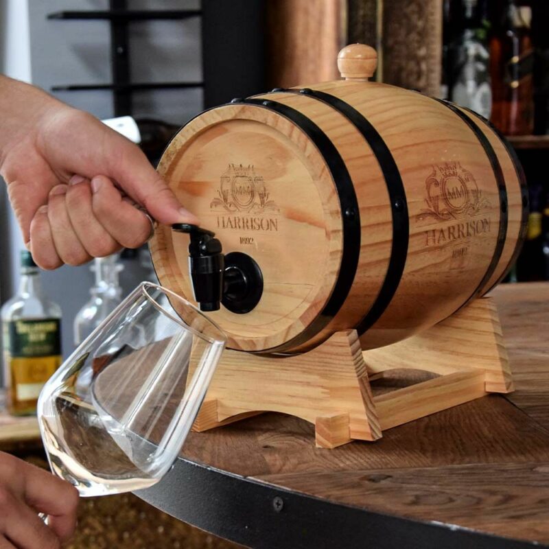 mm Wooden Barrel Dispenser - Ξύλινο Βαρέλι Αποθήκευσης και σερβιρίσματος 3 λίτρων με βρυσάκι για αυθεντική εμπειρία - Image 4