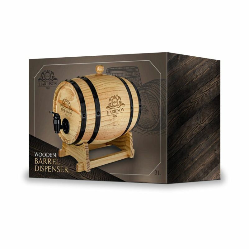 mm Wooden Barrel Dispenser - Ξύλινο Βαρέλι Αποθήκευσης και σερβιρίσματος 3 λίτρων με βρυσάκι για αυθεντική εμπειρία - Image 3