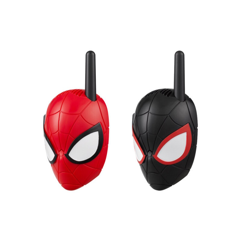 eKids Spiderman Σετ 2 Walkie Talkies για παιδιά & ενήλικες με ενσωματωμένο μεγάφωνο και εμβέλεια 150 μέτρων (SM-207) (Μαύρο/Κόκκινο)