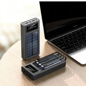 Setty Solar PowerBank SLR-100 10000 mAh - Ηλιακό Powerbank με τέσσερις διαφορετικές θύρες εξόδου (μαύρο) - Image 4