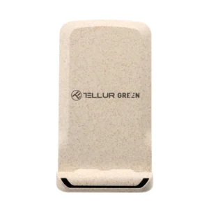 Tellur - Green - 15W Wireless Desk Charger - Cream - Wheat Straw - Image 4