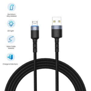 Tellur - Micro USB Cable 3A - Black - Καλώδιο δεδομένων USB σε Micro USB με φως LED, 1,2 μέτρα - Image 5