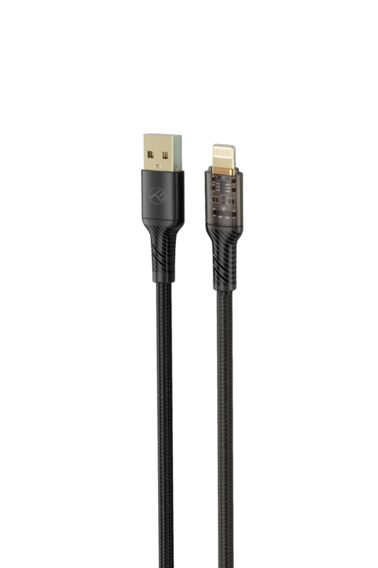 Tellur - Transparent Connection - USB to Lightning Cable 2.4A - Black Tellur - Transparent Connection - USB to Lightning Cable 2.4A - Black