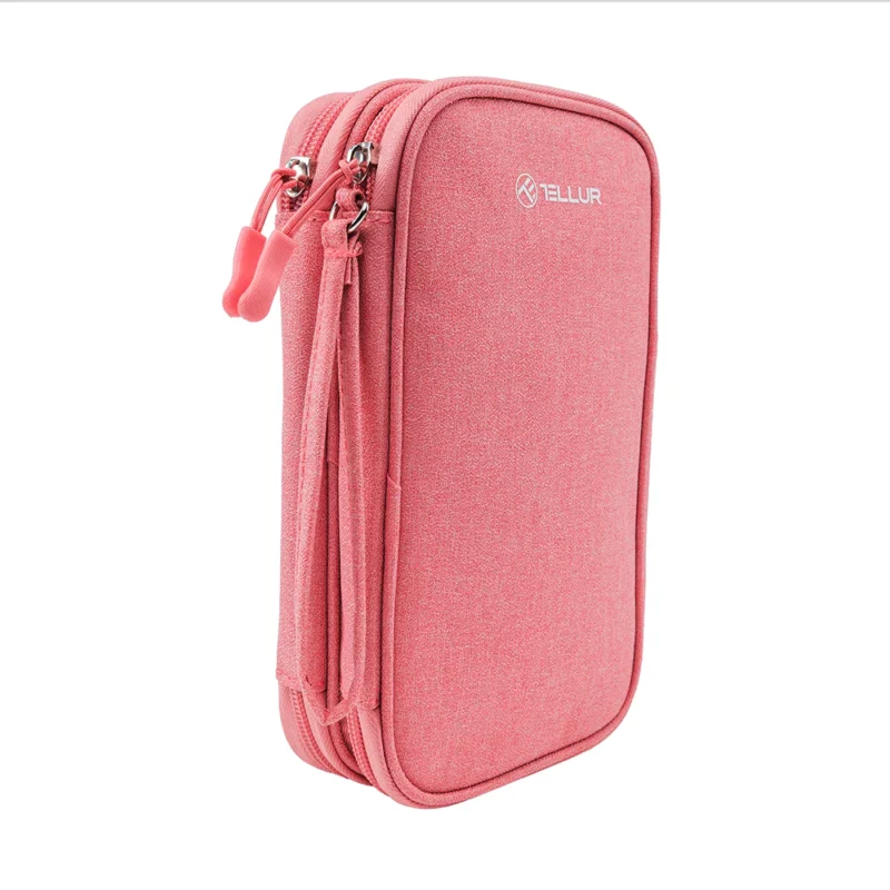 Tellur Universal Travel Cable Organizer- Τσάντα οργάνωσης Ταξιδιου σε ροζ χρώμα (TLL193021) - Image 4