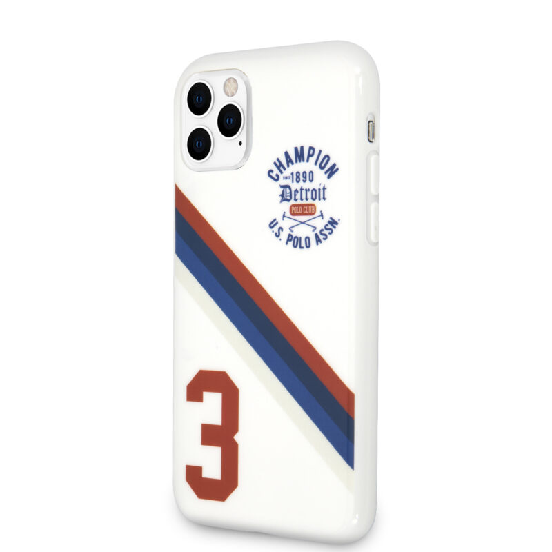 U.S. Polo Assn. “Detroit 3 Stripes Collection” Θήκη προστασίας από πολυκαρβονικό – iPhone 11 Pro Max (Λευκό – USHCN65PCDGS) - Image 3