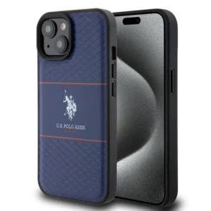 U.S. Polo Assn. HC PU Pattern Stripe – Θήκη προστασίας από σιλικόνη iPhone 15 (Navy – USHCP15SPTRV) - Image 2