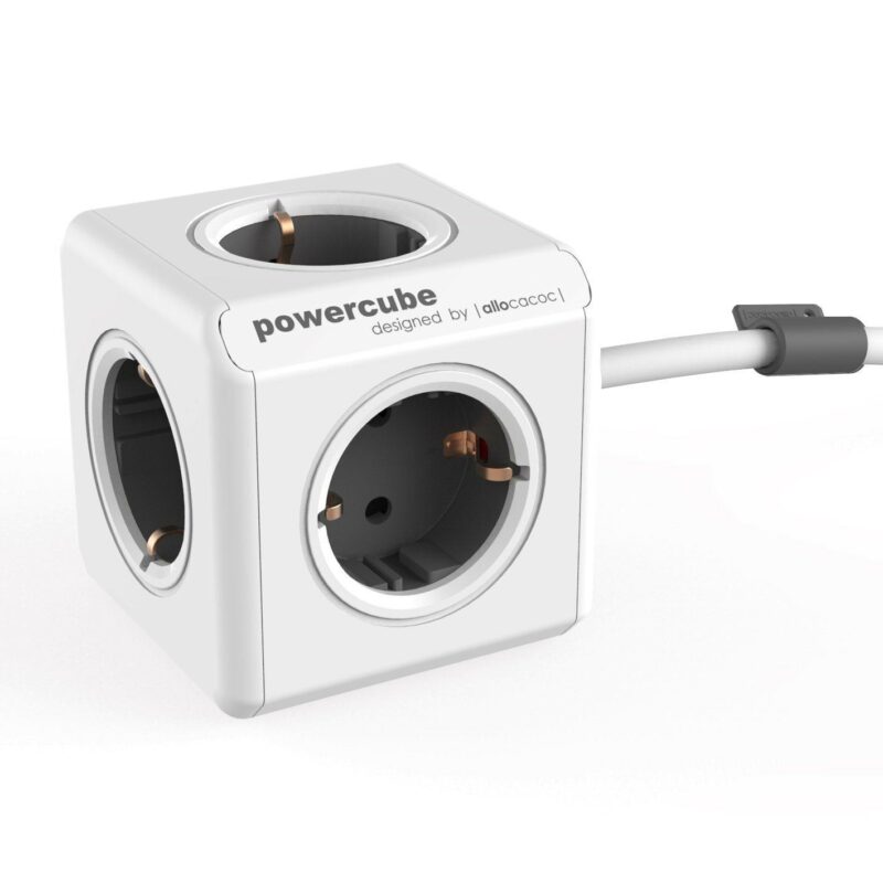 Allocacoc® PowerCube | Extended| Πολύπριζο 5 θέσεων – Γκρι – 1306GY/DEEXPC - Image 2