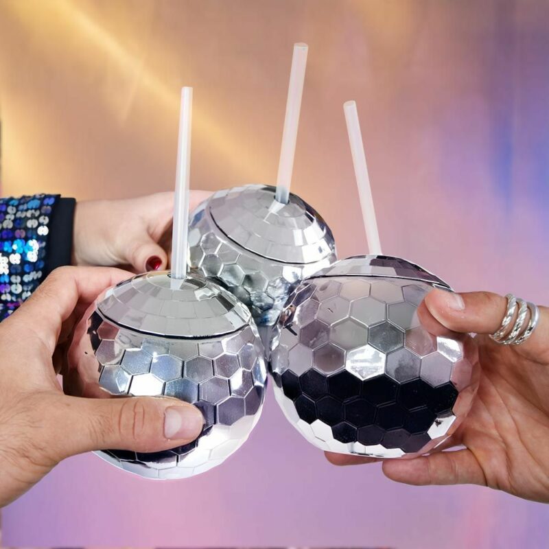 Disco Ball Cups – Σετ Ποτηριών Ντισκομπάλες – Σετ των 3 - Image 4