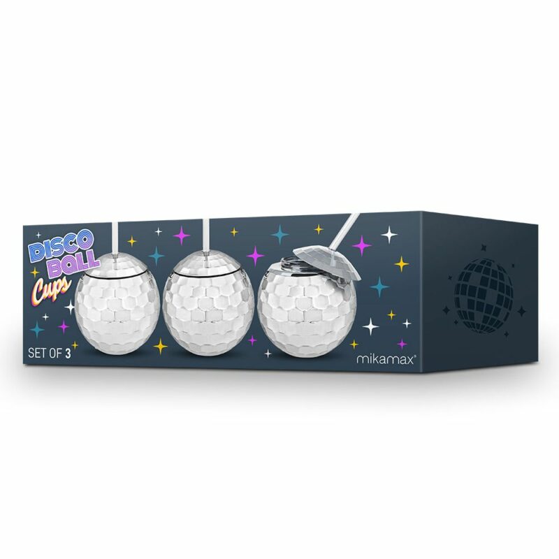 Disco Ball Cups – Σετ Ποτηριών Ντισκομπάλες – Σετ των 3 - Image 3