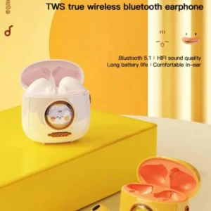 XO G6 TWS Earbuds Bluetooth Handsfree Ακουστικά με Θήκη Φόρτισης Κίτρινα (Pet Series) - Image 4
