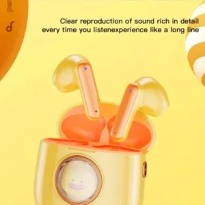 XO G6 TWS Earbuds Bluetooth Handsfree Ακουστικά με Θήκη Φόρτισης Κίτρινα (Pet Series) - Image 5