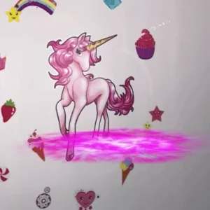 HoloToyz – Magical Unicorn AR Wall Decals Τεράστιο Αυτοκόλλητο Τοίχου Επαυξημένης πραγματικότητας με εικόνες που ζωντανεύουν σε κινούμενα σχέδια - Image 5