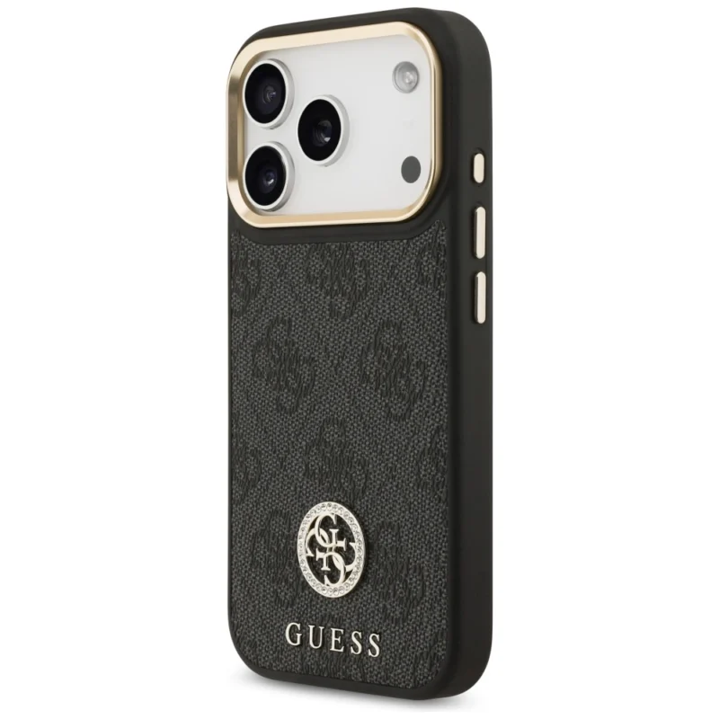 Guess - 4G Big Logo Strass with stripes MagSafe case for iPhone 17 Pro - Black - Θήκη Προστασίας για iPhone 17 Pro σε Μαύρο Χρώμα - Image 5